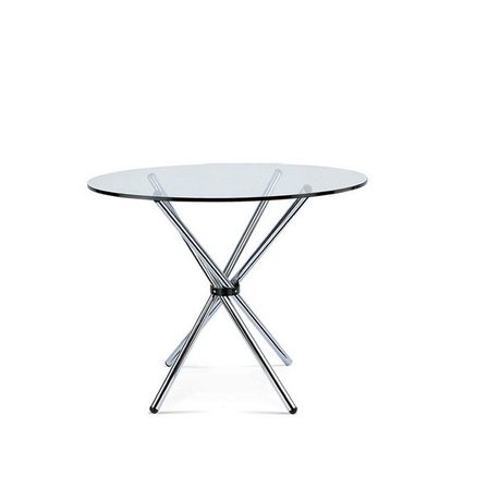 Round Glass Table 80cm - Silver Legs Buy Online in Zimbabwe thedailysale.shop