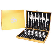Load image into Gallery viewer, LMA Decadent Latch Storage Box &amp; 24 Piece Cutlery Set  -  Polished Silver
