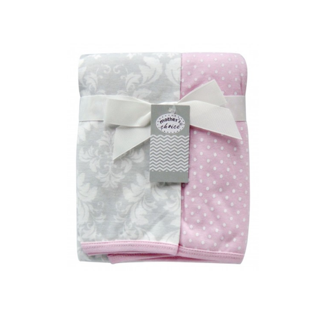 Mothers Choice - 2 Pack Knitted Baby Blanket - Floral & Dots Buy Online in Zimbabwe thedailysale.shop