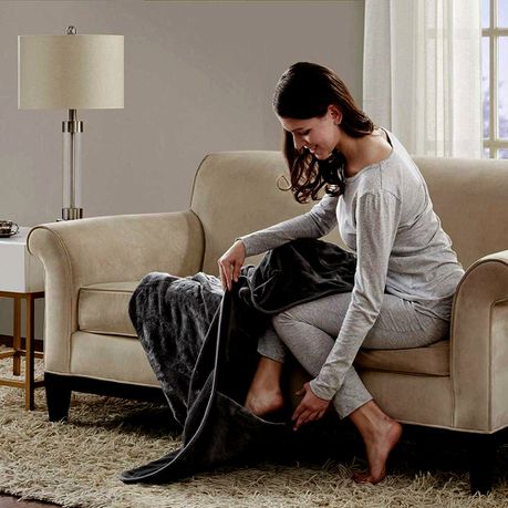 PediPocket Fleece Foot Blanket: Sewn in Foot Compartment Adult Solid Black Buy Online in Zimbabwe thedailysale.shop