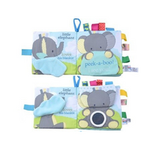 Load image into Gallery viewer, Soft Baby Label Cloth Book - Little Elephant's Blankie
