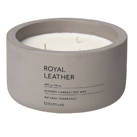 Blomus Scented Candle: Royal Leather in Grey Concrete Container Fraga 13cm Buy Online in Zimbabwe thedailysale.shop
