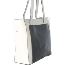 Load image into Gallery viewer, Blackcherry Colour Block Multi Compartment Tote-Black/Grey/Off White
