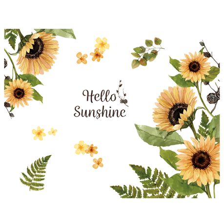 Hello Sunshine Sunflower Art Sticker for Wall Decoration Buy Online in Zimbabwe thedailysale.shop