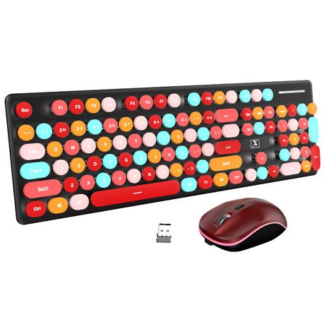 Olive Tree - Wireless Mechanical Feel Keyboard Mouse Chargeable - Fire Red Buy Online in Zimbabwe thedailysale.shop