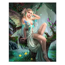 Load image into Gallery viewer, Diamond Painting DIY Kit, Round diamonds, 50x40cm- Beautiful Tree Fairy
