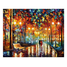 Load image into Gallery viewer, Diamond Painting DIY Kit, Round diamonds, 50x40cm- Walking in Woods
