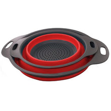 Load image into Gallery viewer, Smart Living Easy-Stack 2 Piece Collapsible Colander &amp; Strainer Set - Red
