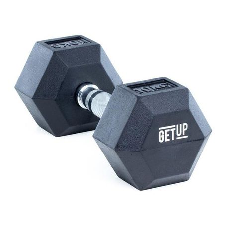 GetUp Hex Rubber Dumbbell - 10kg Buy Online in Zimbabwe thedailysale.shop