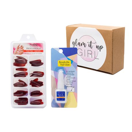 Chocolate Brown - False Nails/Tips - 100 Pieces and Nail Glue included