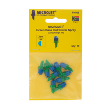 Load image into Gallery viewer, Microjet - Green Base/Blue Cap 180 degree - Long Range - 10 Pack
