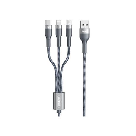 Remax RC-070TH 3 in 1 Data and Charge Cable - Silver Buy Online in Zimbabwe thedailysale.shop