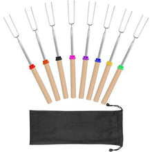 Load image into Gallery viewer, Lifespace Marshmallow Telescopic Roasting Forks (8Piece) with Wooden Handle
