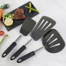 Load image into Gallery viewer, Hestia 3 Piece Silicone Jumbo Spatula Set - Black
