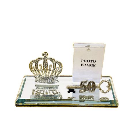 50th Key Ladies Diamant  Silver Crown with Magnetic Frame And Metal