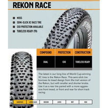 Load image into Gallery viewer, Maxxis Rekon Race MTB Tyre – 29” X 2.35” (EXO/Tubeless Ready/120TPI)
