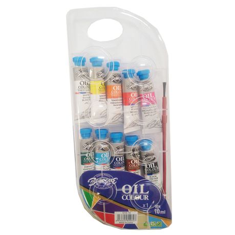10 Oil Colours with Brush in a Container (10ml) Buy Online in Zimbabwe thedailysale.shop