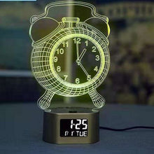 Load image into Gallery viewer, 3D Clock Optical Illusion Projector Night Light
