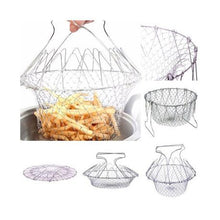 Load image into Gallery viewer, Multi-functional Folding Cooking Frying Rinsing Steaming Basket
