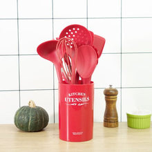 Load image into Gallery viewer, Hestia 8 Piece Silicone Kitchen Utensil Set - Red

