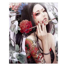 Load image into Gallery viewer, Diamond Painting DIY Kit, Round diamonds, 50x40cm- Asian Woman
