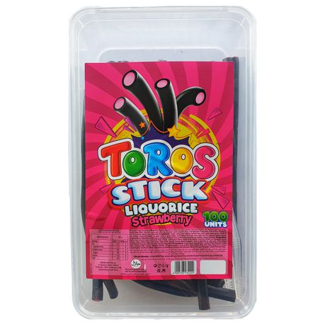 Toros - Strawberry Stick Liquorice - (1Kg/100 Pieces)