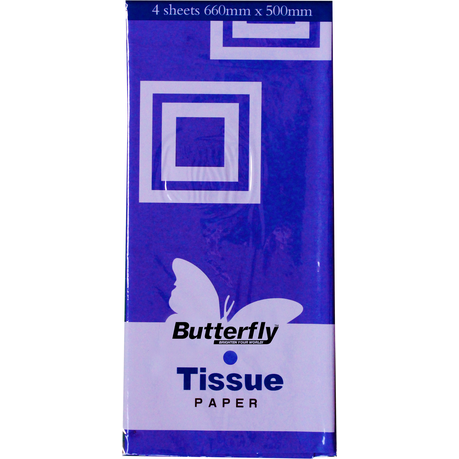 Butterfly Tissue Paper - 48 Sheets (660 X 500mm Each) Dark Blue Buy Online in Zimbabwe thedailysale.shop