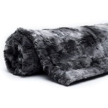 Load image into Gallery viewer, Wonder Trend Faux Fur Luxury Mink Thermal Heat Blanket Throw Charcoal Grey
