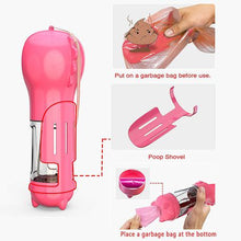 Load image into Gallery viewer, 4 in 1 Large Pet Water Bottle Dispenser Food Containers 300ml – Pink
