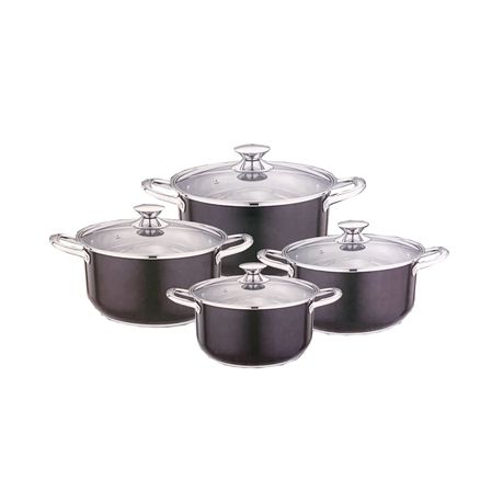 Condere 8 Pieces Stainless-Steel Pot Set (Black) - CDH-005 Buy Online in Zimbabwe thedailysale.shop