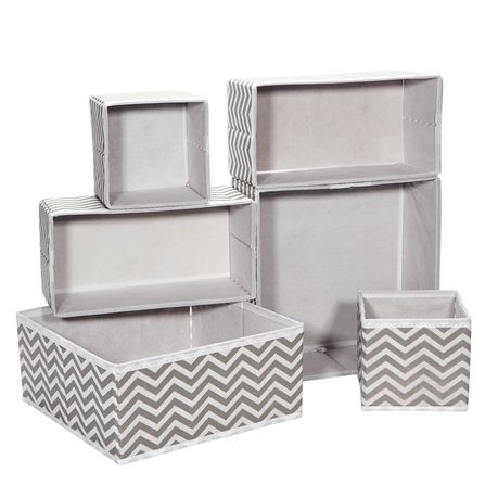 Gretmol Foldable Storage Boxes - Set of 6 - Grey & White Buy Online in Zimbabwe thedailysale.shop