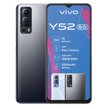 Vivo Y52 5G Single Sim 128GB - Graphite Black Buy Online in Zimbabwe thedailysale.shop