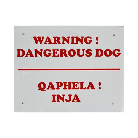 Dual Language (English and Xhosa) Dangerous Dog Warning Sign Buy Online in Zimbabwe thedailysale.shop
