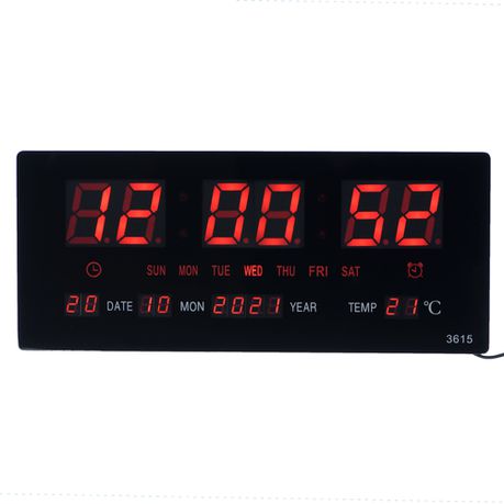 Digital LED Wall Clock - Calendar and Temperature Buy Online in Zimbabwe thedailysale.shop