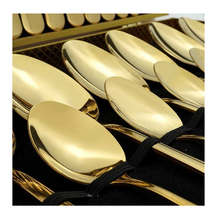 Load image into Gallery viewer, 24 Piece  Gold Cutlery Set
