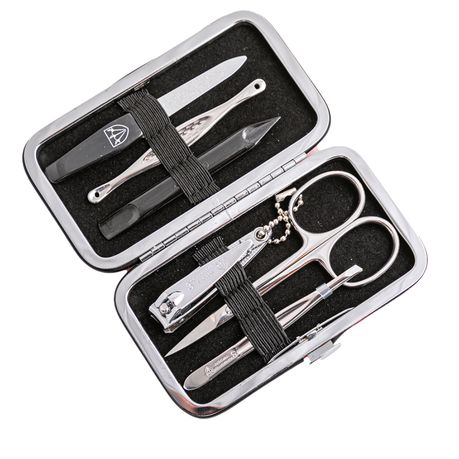Kellermann 3 Swords Manicure Set in a Red Faux Leather Case 7848 MC N 6 Piece
