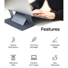 Load image into Gallery viewer, MOFT Laptop Riser - World’s First Invisible Laptop Stand (Matt Black)
