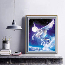 Load image into Gallery viewer, Diamond Painting DIY Kit, Round diamonds, 40x30cm- Pegasus and Moon
