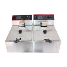 Load image into Gallery viewer, 10L Double Tank Electric Stainless Steel Deep Fryer - 5L + 5L Tanks
