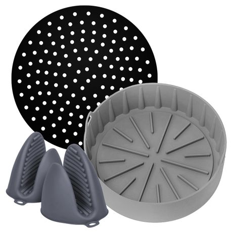 i-Chef Silicone Air Fryer Instant Pot Accessory Set Liner Pot & Mitts ROUND Buy Online in Zimbabwe thedailysale.shop