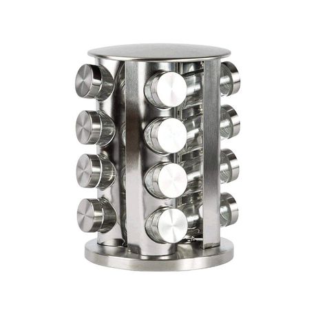 Rotating Spice Carousel With 16 Jars For Home And Kitchen -C08-R16S Buy Online in Zimbabwe thedailysale.shop