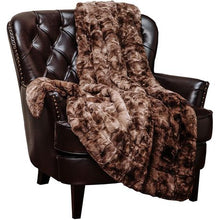 Load image into Gallery viewer, Wonder Trend Faux Fur Luxury Mink Thermal Heat Blanket Throw Chocolate

