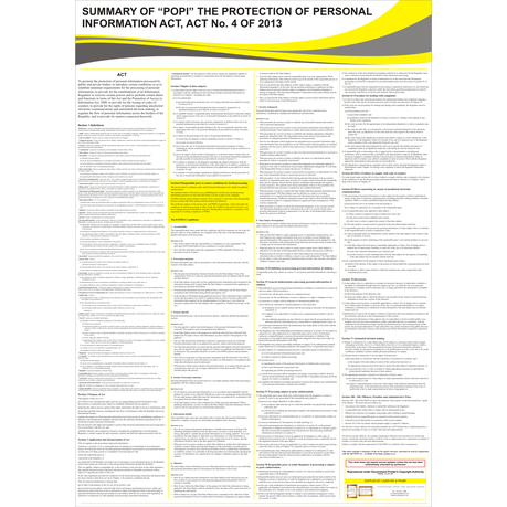 POPI Act Summary - A1 Laminated Poster Buy Online in Zimbabwe thedailysale.shop