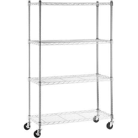 Anchor 4 Tier Chrome Steel Wire Storage Shelving 160Kg p/Shelf Castor Wheel Buy Online in Zimbabwe thedailysale.shop