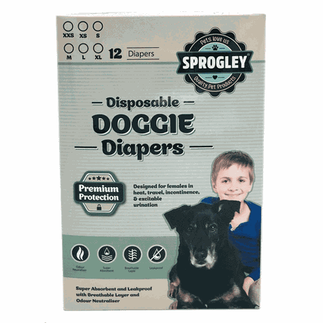 Sprogley Disposable Dog Diapers (Pack of 12) Small 33-48cm Buy Online in Zimbabwe thedailysale.shop