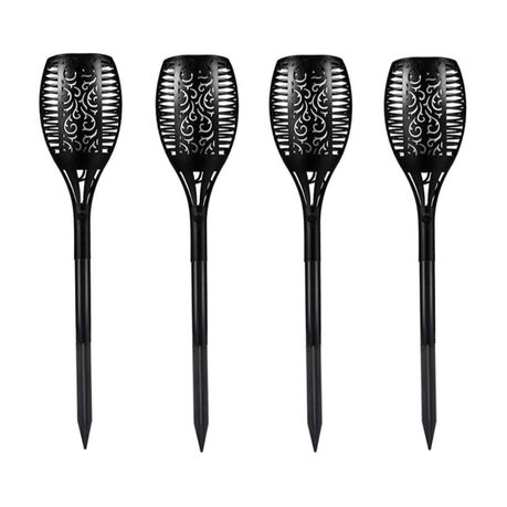 Solar Flickering Flames Torch Outdoor Garden Pathway Lights - Set of 4 Buy Online in Zimbabwe thedailysale.shop