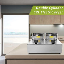 Load image into Gallery viewer, DH - 6L + 6L Double Pan Deep Fryer with Dry Boil &amp; Overheat Protect
