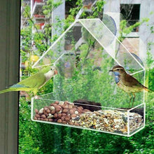 Load image into Gallery viewer, Pet Window Bird Feeder Wild Table Hanging Suction Perspex
