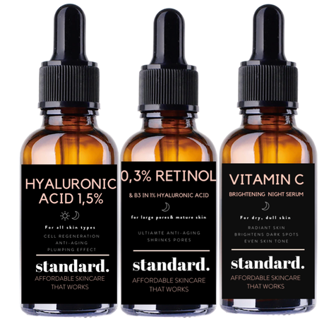 Hyaluronic Acid + Vitamin C + Retinol Serum Kit for all skin types Buy Online in Zimbabwe thedailysale.shop