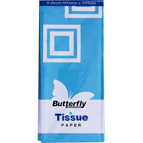 Butterfly Tissue Paper - 48 Sheets (660 X 500mm Each) Light Blue Buy Online in Zimbabwe thedailysale.shop